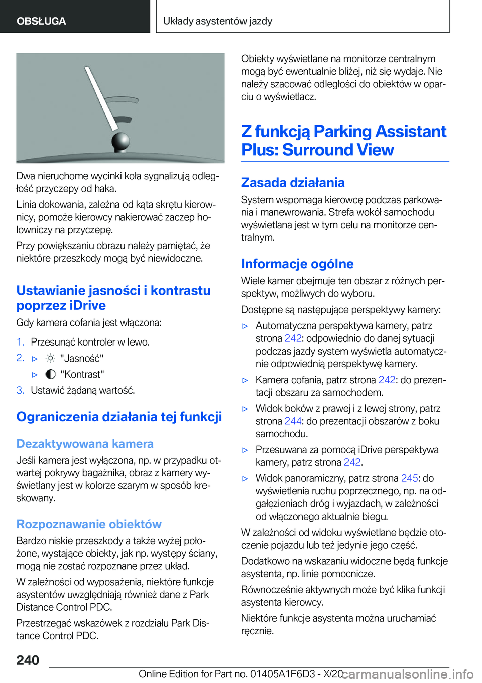 BMW X4 2021  Instrukcja obsługi (in Polish) �D�w�a��n�i�e�r�u�c�h�o�m�e��w�y�c�i�n�k�i��k�o�ł�a��s�y�g�n�a�l�i�z�u�j�