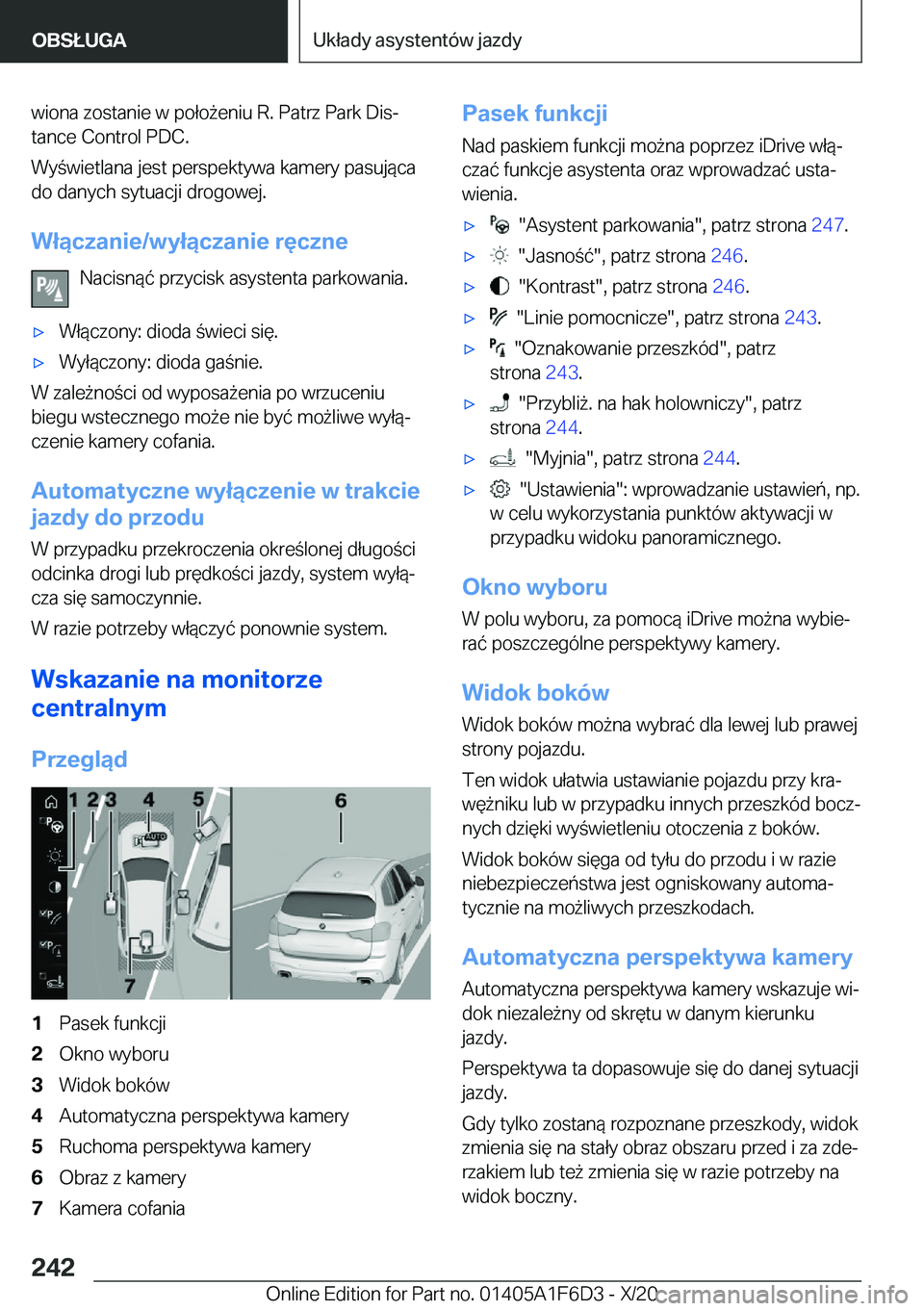 BMW X4 2021  Instrukcja obsługi (in Polish) �w�i�o�n�a��z�o�s�t�a�n�i�e��w��p�o�ł�o9�e�n�i�u��R�.��P�a�t�r�z��P�a�r�k��D�i�sj�t�a�n�c�e��C�o�n�t�r�o�l��P�D�C�.
�W�y�w�i�e�t�l�a�n�a��j�e�s�t��p�e�r�s�p�e�k�t�y�w�a��k�a�m�e�r�y�