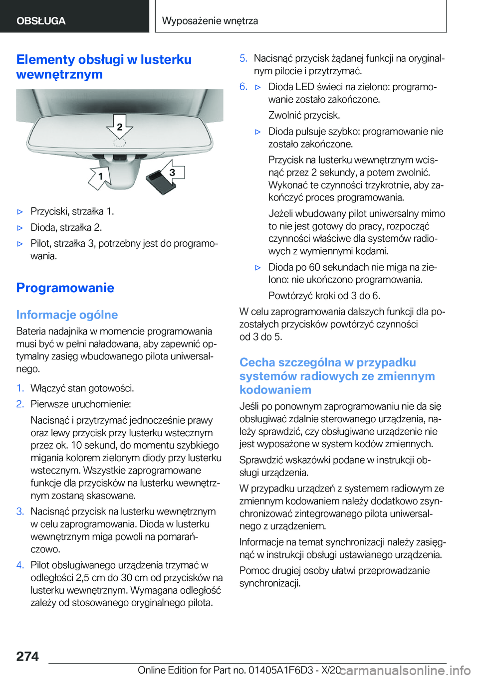 BMW X4 2021  Instrukcja obsługi (in Polish) �E�l�e�m�e�n�t�y��o�b�s�ł�u�g�i��w��l�u�s�t�e�r�k�u
�w�e�w�n�