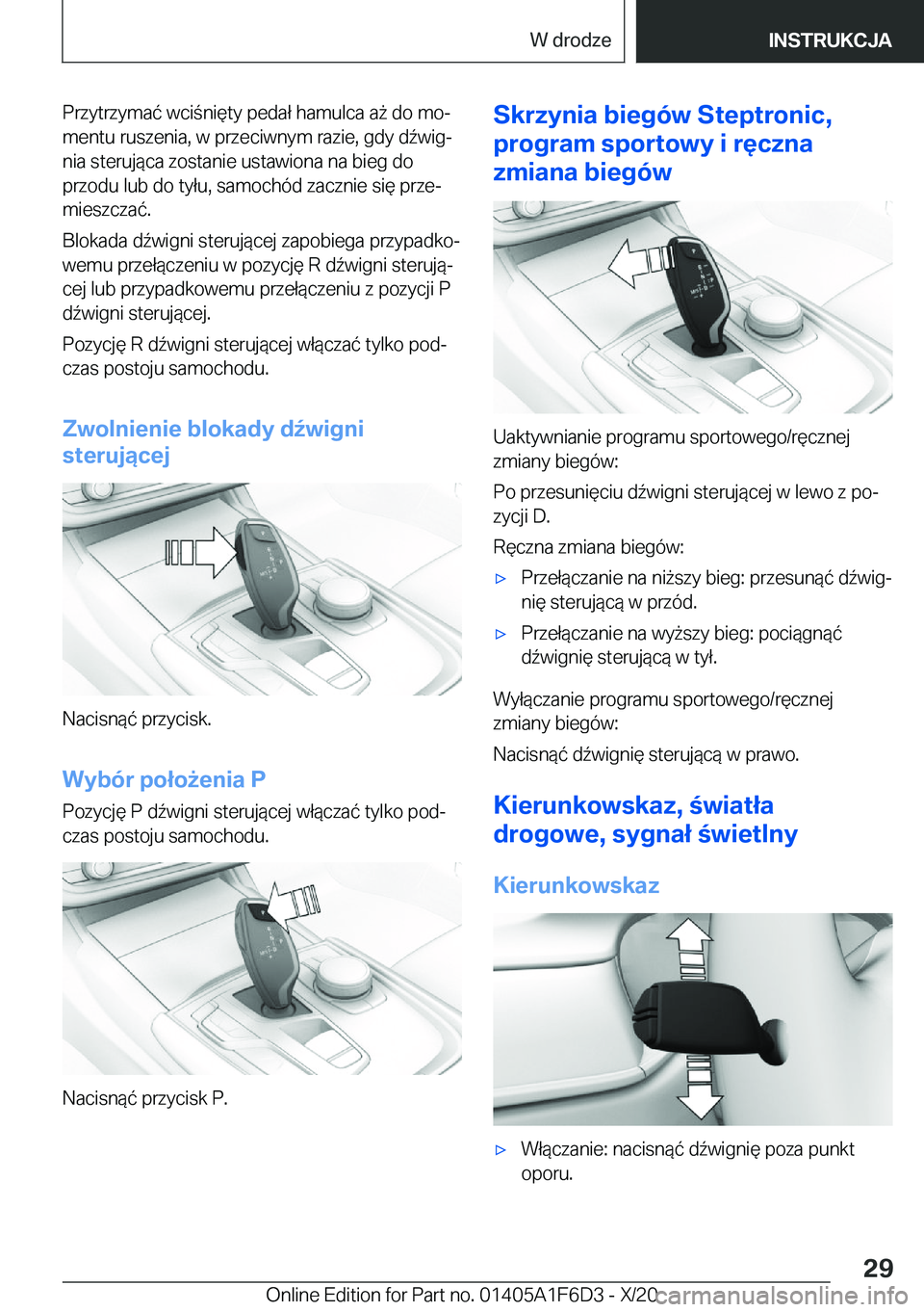 BMW X4 2021  Instrukcja obsługi (in Polish) �P�r�z�y�t�r�z�y�m�a�