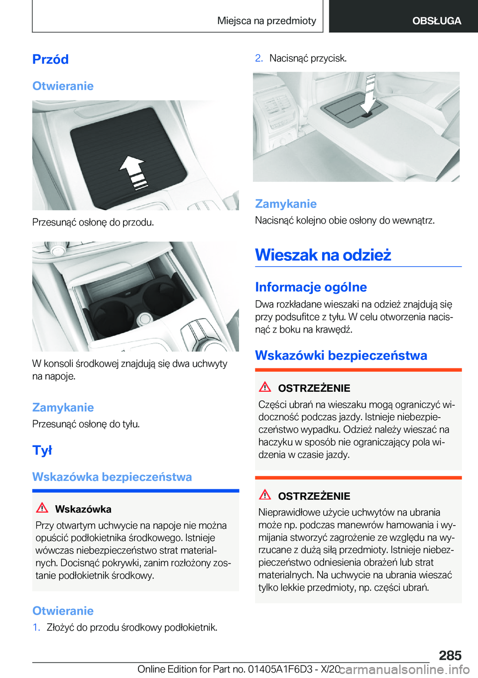 BMW X4 2021  Instrukcja obsługi (in Polish) �P�r�z�