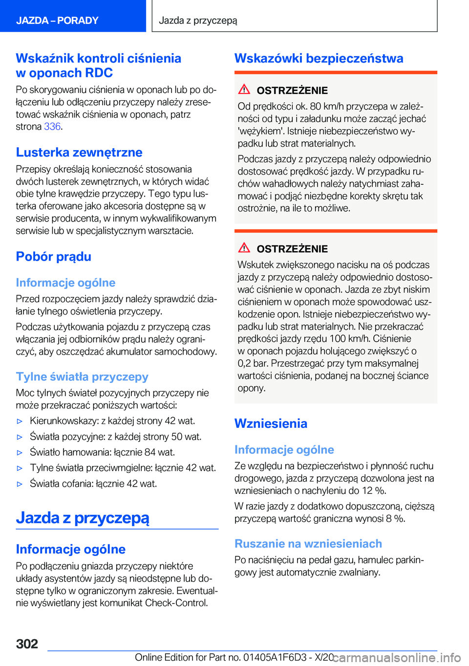 BMW X4 2021  Instrukcja obsługi (in Polish) �W�s�k�a7�n�i�k��k�o�n�t�r�o�l�i��c�i�n�i�e�n�i�a
�w��o�p�o�n�a�c�h��R�D�C
�P�o��s�k�o�r�y�g�o�w�a�n�i�u��c�i�n�i�e�n�i�a��w��o�p�o�n�a�c�h��l�u�b��p�o��d�oj �ł�