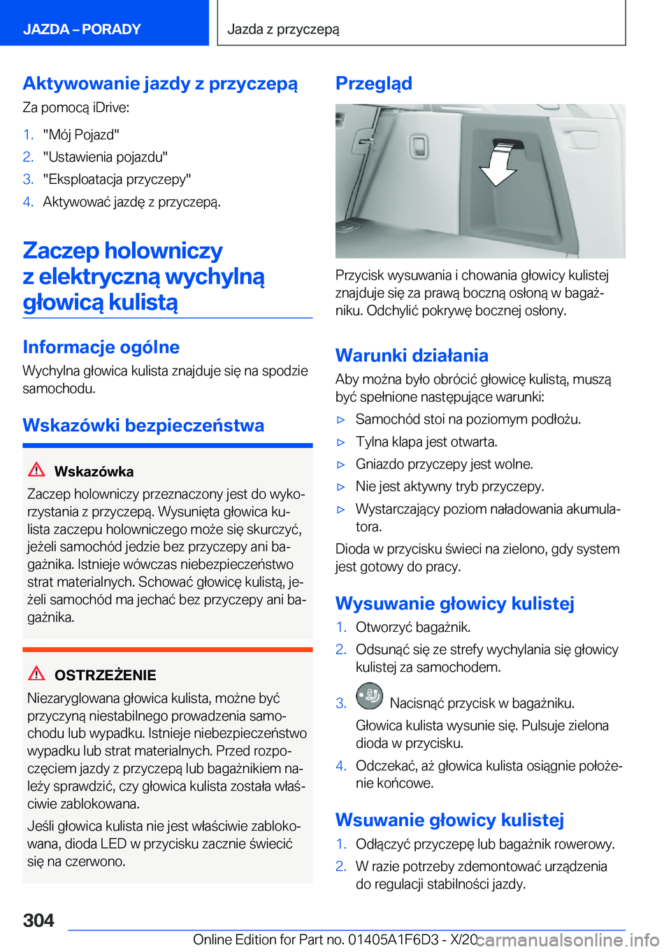 BMW X4 2021  Instrukcja obsługi (in Polish) �A�k�t�y�w�o�w�a�n�i�e��j�a�z�d�y��z��p�r�z�y�c�z�e�p�ą�Z�a��p�o�m�o�c�