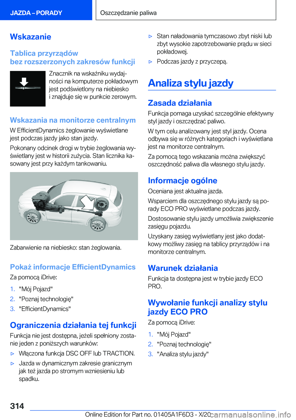 BMW X4 2021  Instrukcja obsługi (in Polish) �W�s�k�a�z�a�n�i�e
�T�a�b�l�i�c�a��p�r�z�y�r�z�ą�d�