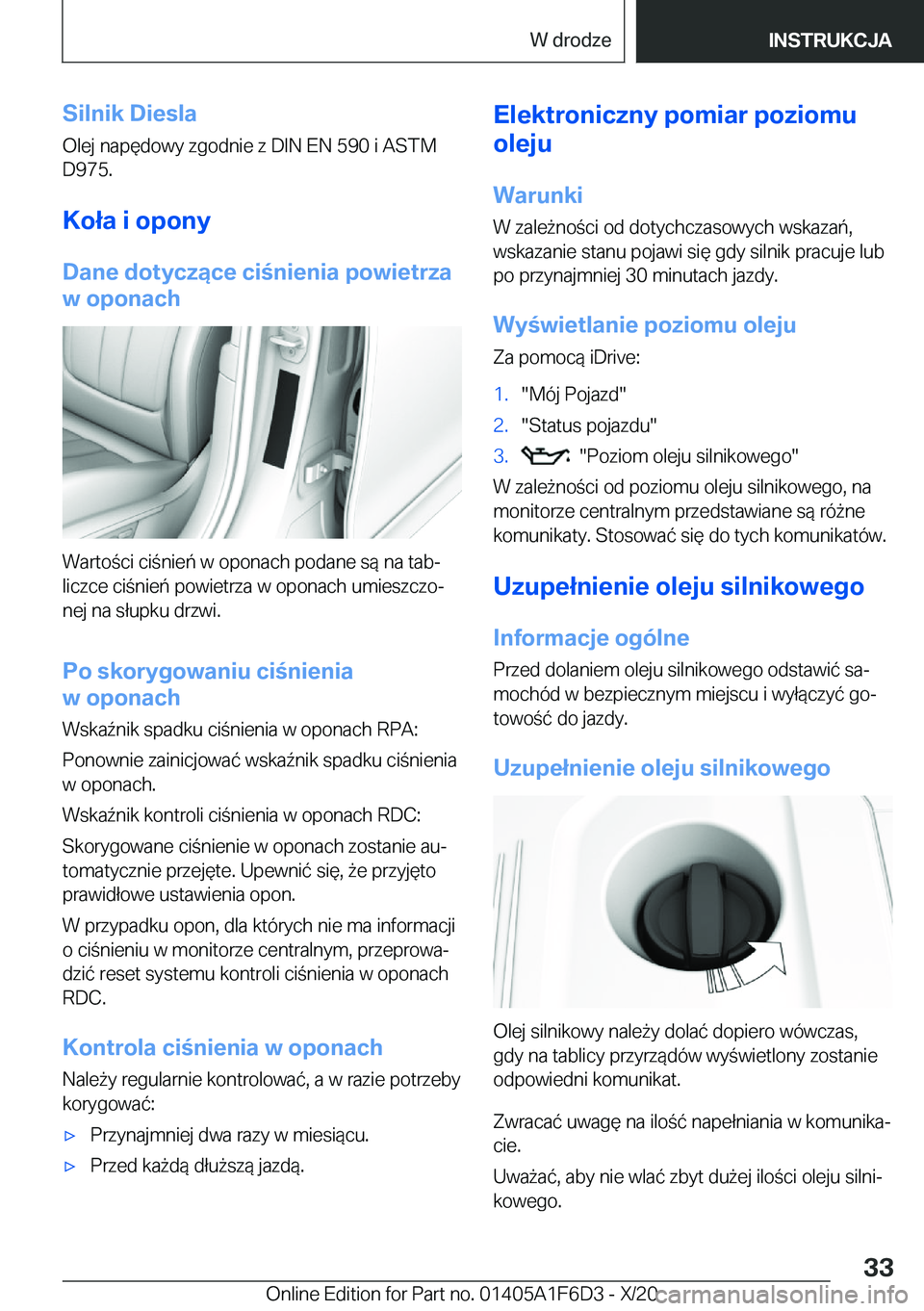 BMW X4 2021  Instrukcja obsługi (in Polish) �S�i�l�n�i�k��D�i�e�s�l�a�O�l�e�j��n�a�p�