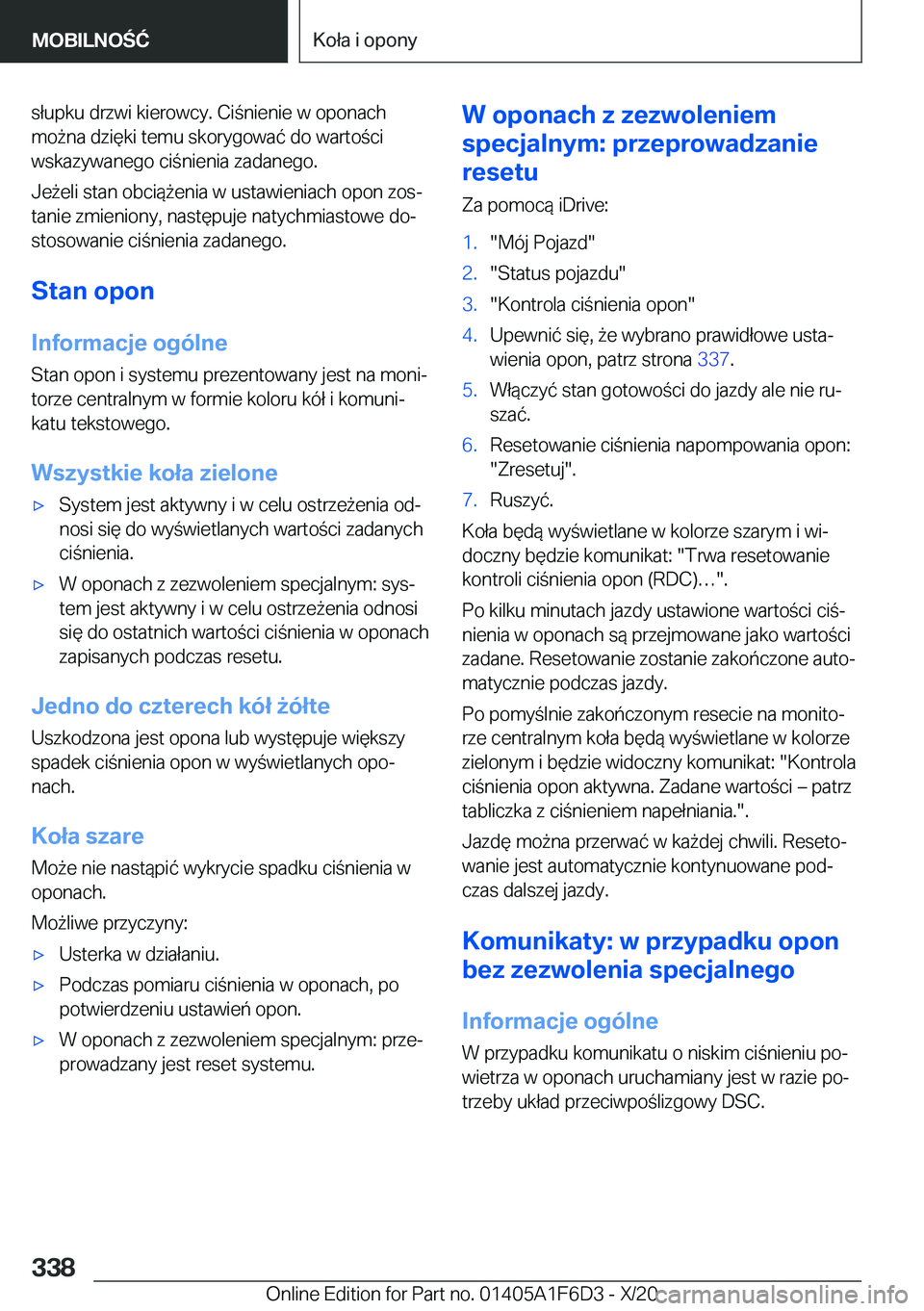 BMW X4 2021  Instrukcja obsługi (in Polish) �s�ł�u�p�k�u��d�r�z�w�i��k�i�e�r�o�w�c�y�.��C�i�n�i�e�n�i�e��w��o�p�o�n�a�c�h
�m�o9�n�a��d�z�i�