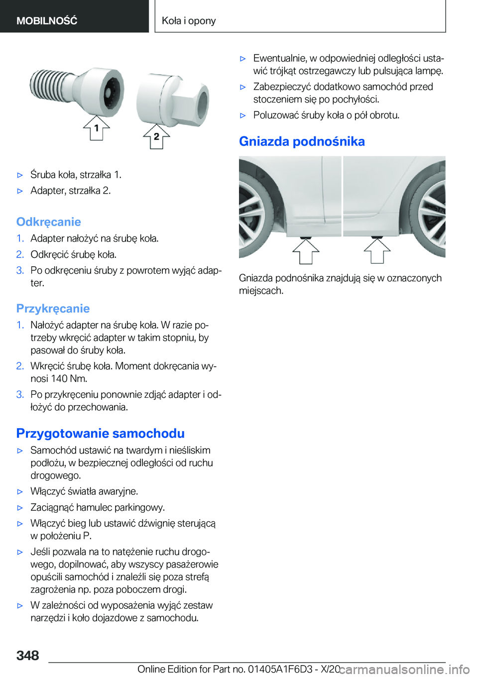 BMW X4 2021  Instrukcja obsługi (in Polish) 'x�r�u�b�a��k�o�ł�a�,��s�t�r�z�a�ł�k�a��1�.'x�A�d�a�p�t�e�r�,��s�t�r�z�a�ł�k�a��2�.
�O�d�k�r�