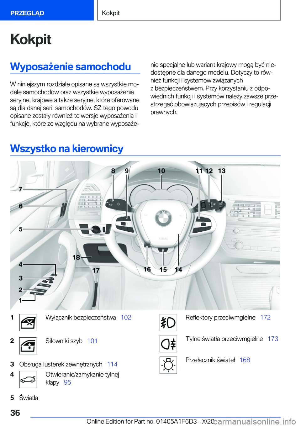BMW X4 2021  Instrukcja obsługi (in Polish) �K�o�k�p�i�t�W�y�p�o�s�a9�e�n�i�e��s�a�m�o�c�h�o�d�u
�W��n�i�n�i�e�j�s�z�y�m��r�o�z�d�z�i�a�l�e��o�p�i�s�a�n�e��s�