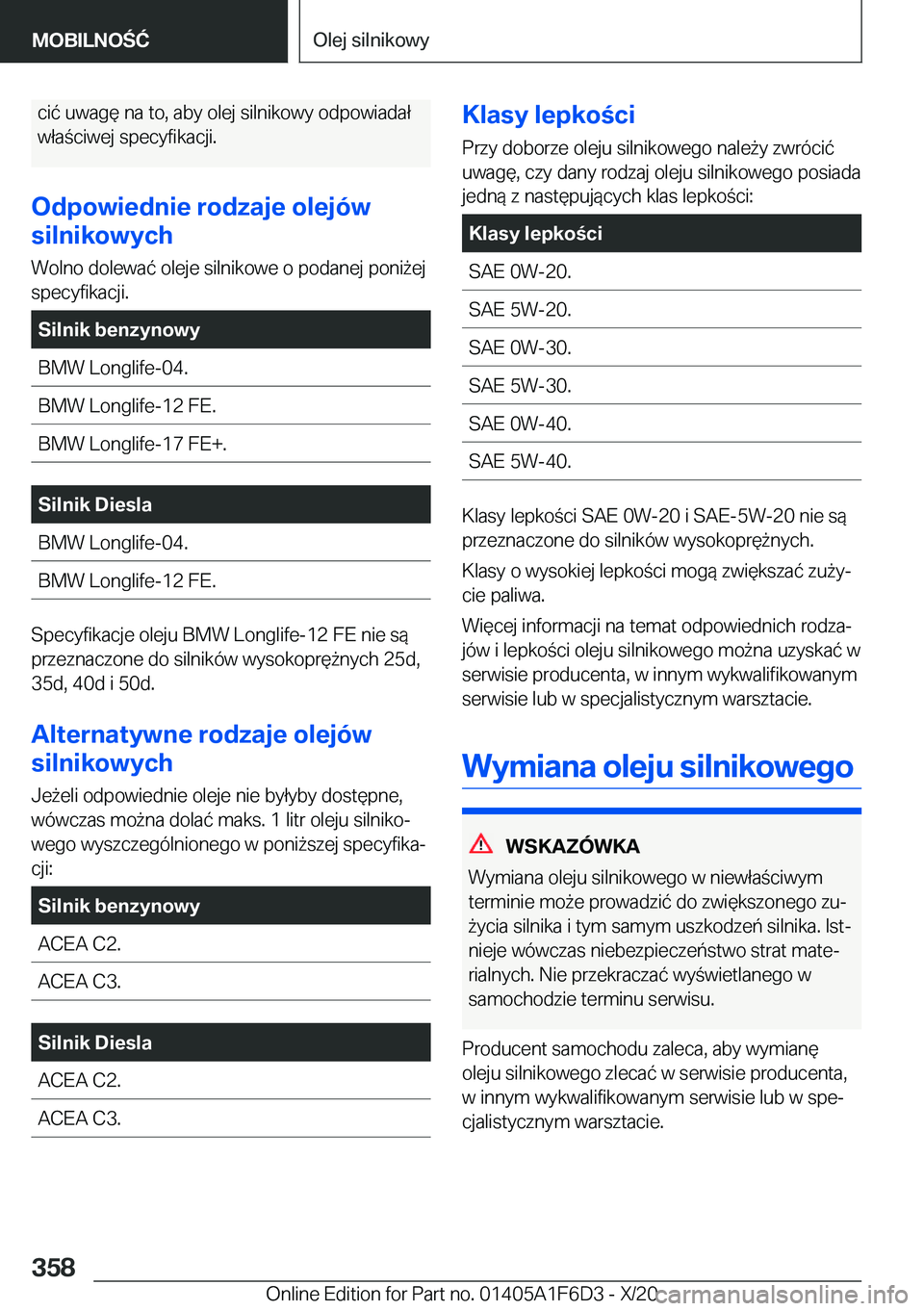 BMW X4 2021  Instrukcja obsługi (in Polish) �c�i�