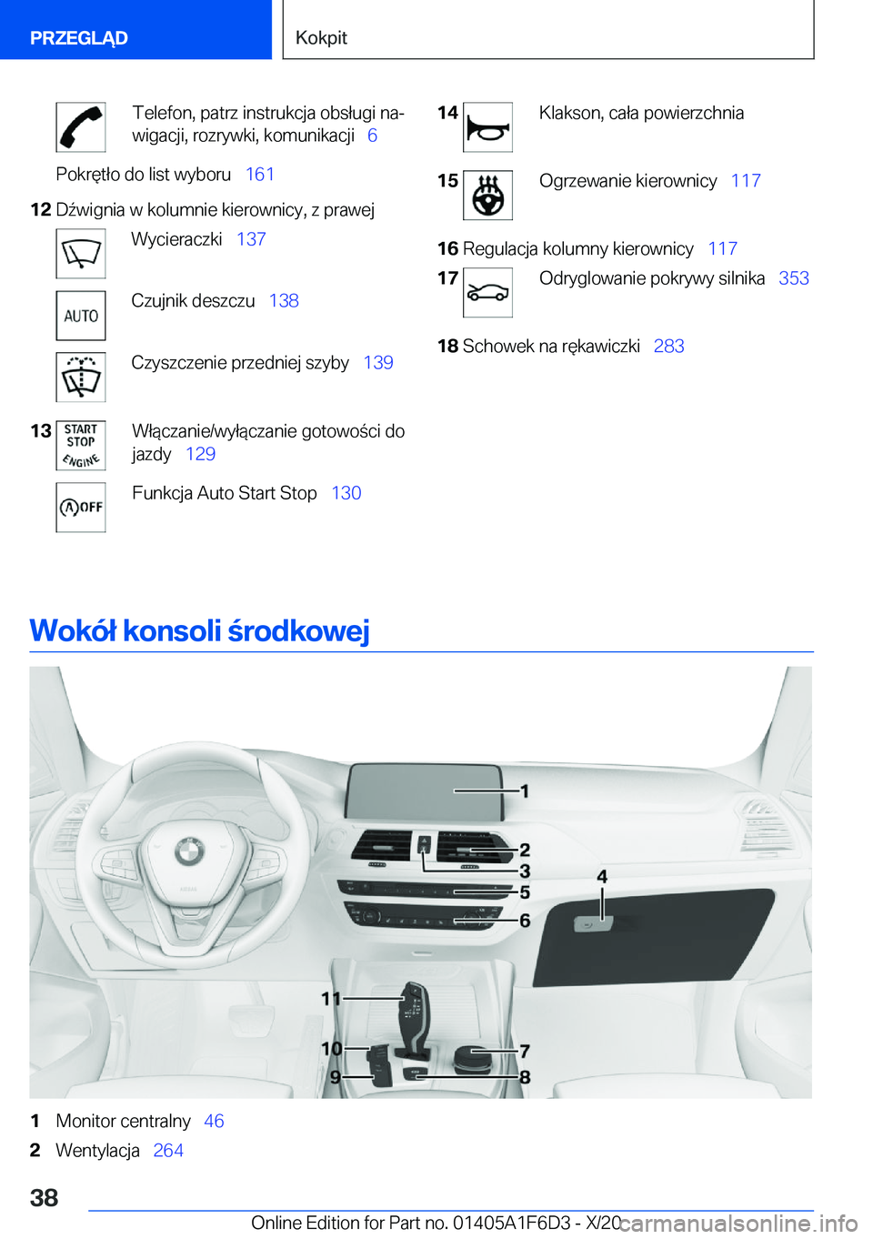 BMW X4 2021  Instrukcja obsługi (in Polish) �T�e�l�e�f�o�n�,��p�a�t�r�z��i�n�s�t�r�u�k�c�j�a��o�b�s�ł�u�g�i��n�aj
�w�i�g�a�c�j�i�,��r�o�z�r�y�w�k�i�,��k�o�m�u�n�i�k�a�c�j�i\_ �6�P�o�k�r�