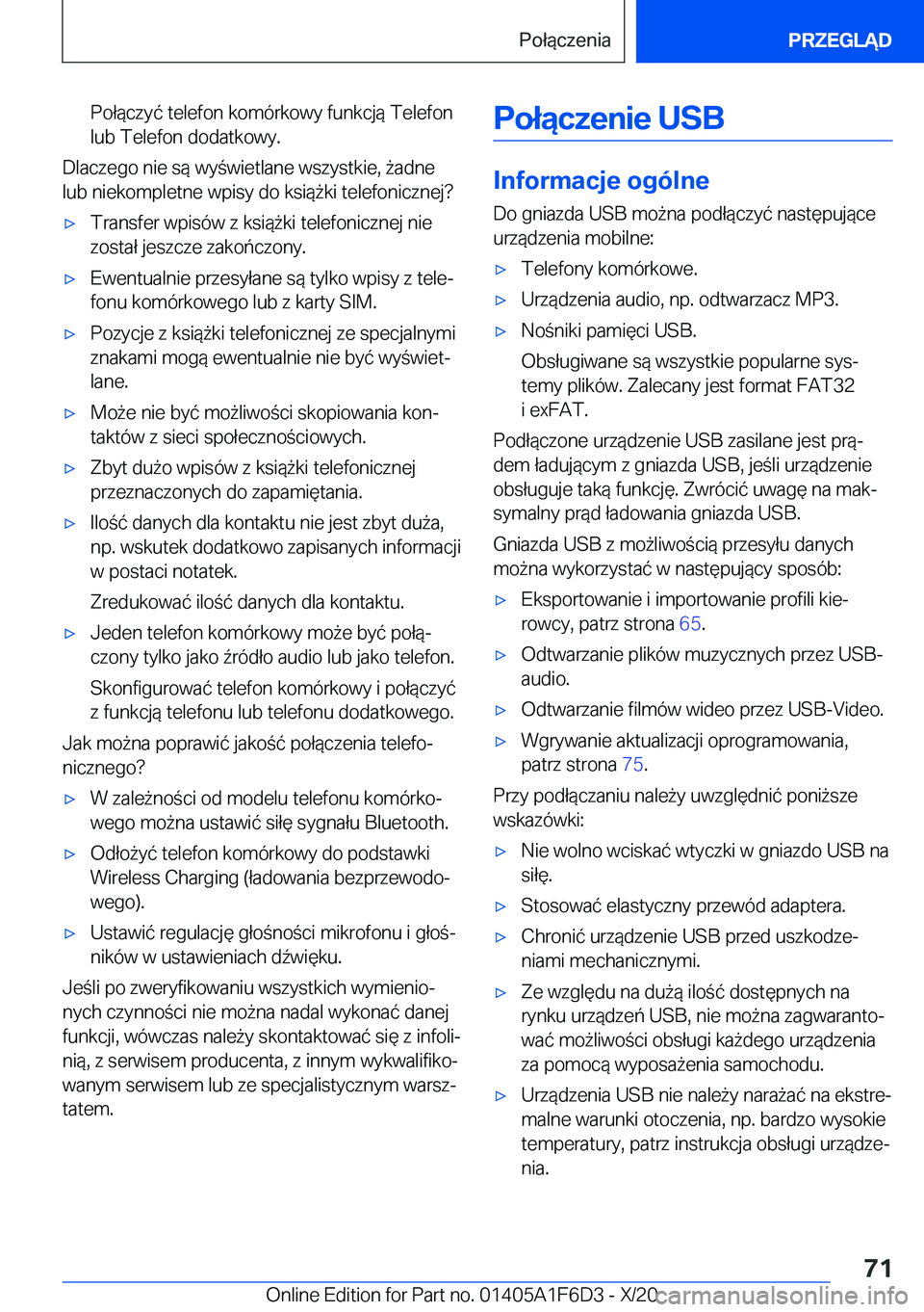 BMW X4 2021  Instrukcja obsługi (in Polish) �P�o�ł�