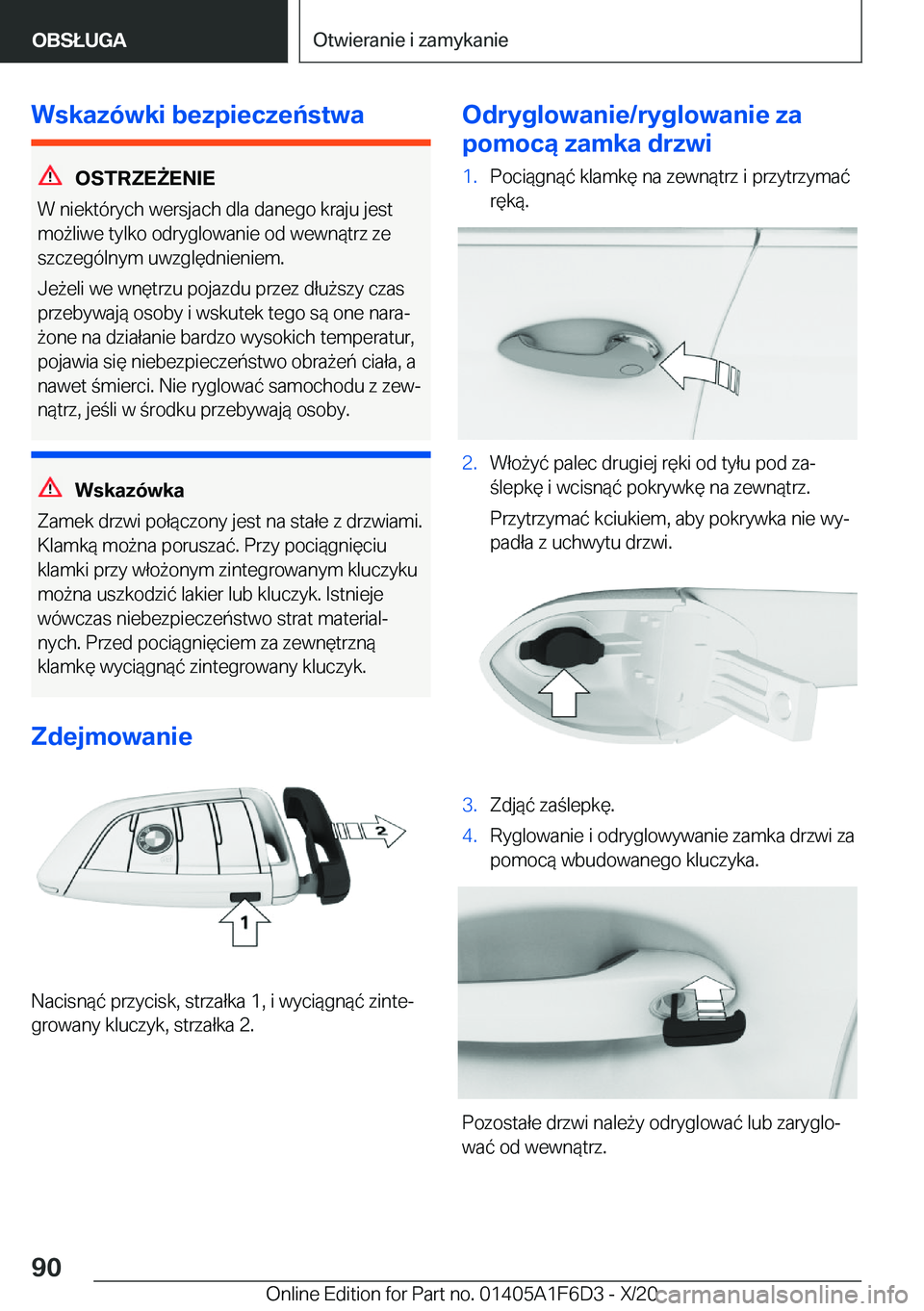 BMW X4 2021  Instrukcja obsługi (in Polish) �W�s�k�a�z�