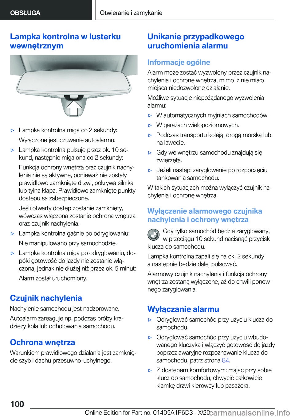 BMW X4 2021  Instrukcja obsługi (in Polish) �L�a�m�p�k�a��k�o�n�t�r�o�l�n�a��w��l�u�s�t�e�r�k�u
�w�e�w�n�