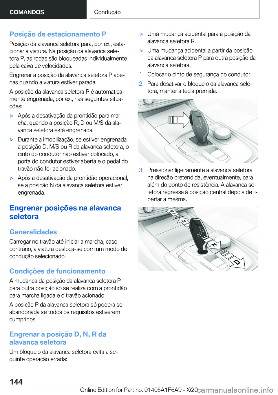 BMW X4 2021  Manual do condutor (in Portuguese) �P�o�s�i�