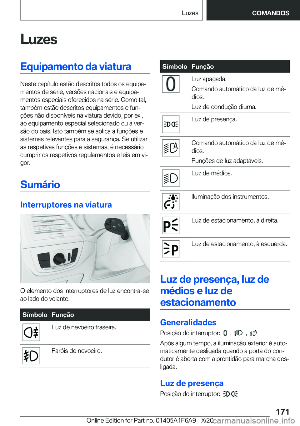 BMW X4 2021  Manual do condutor (in Portuguese) �L�u�z�e�s�E�q�u�i�p�a�m�e�n�t�o��d�a��v�i�a�t�u�r�a
�N�e�s�t�e��c�a�p�