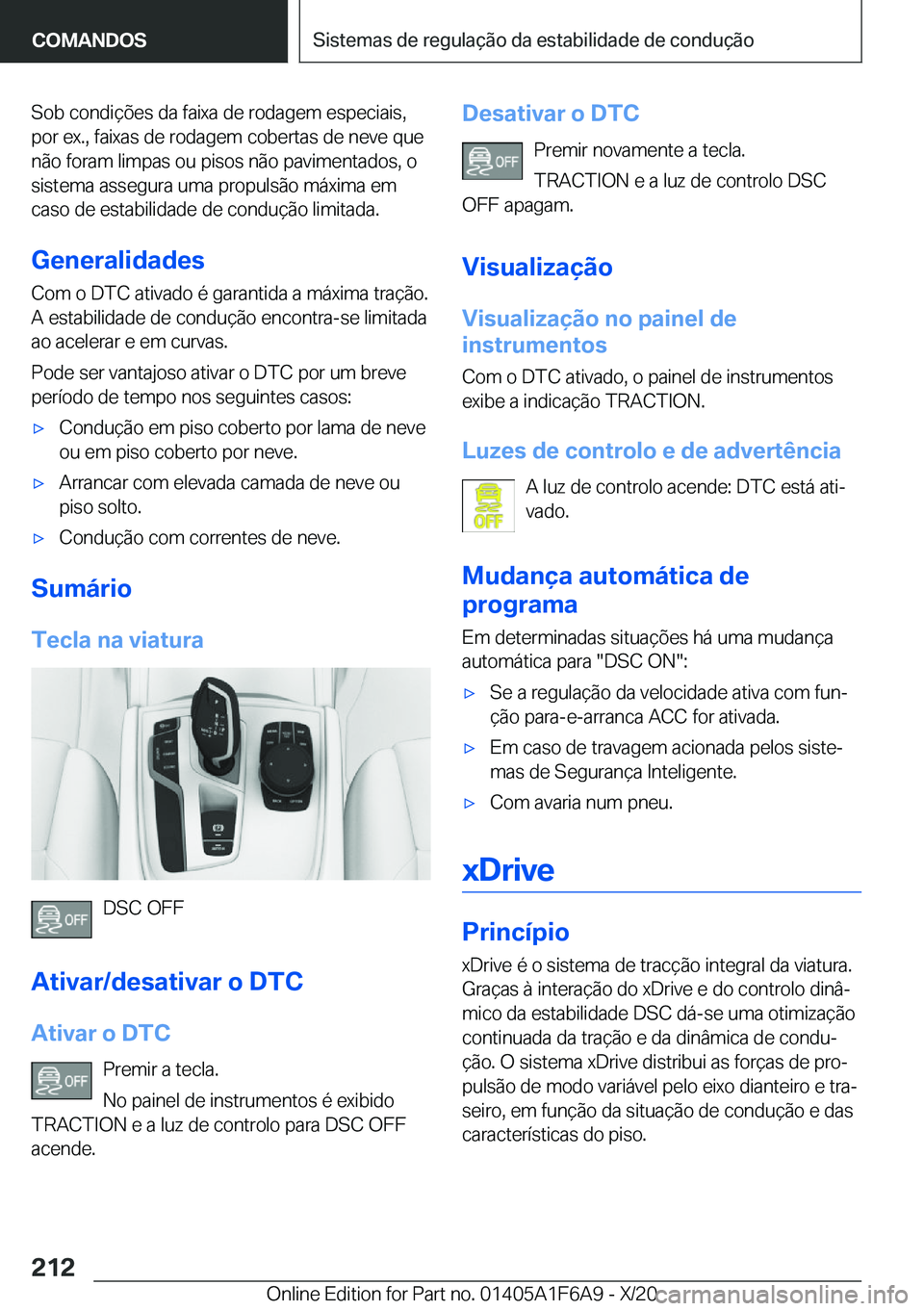 BMW X4 2021  Manual do condutor (in Portuguese) �S�o�b��c�o�n�d�i�