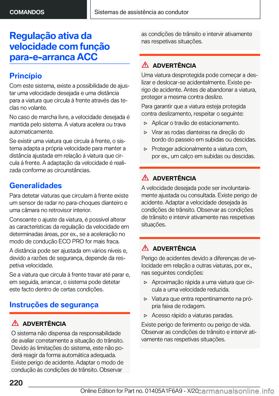 BMW X4 2021  Manual do condutor (in Portuguese) �R�e�g�u�l�a�