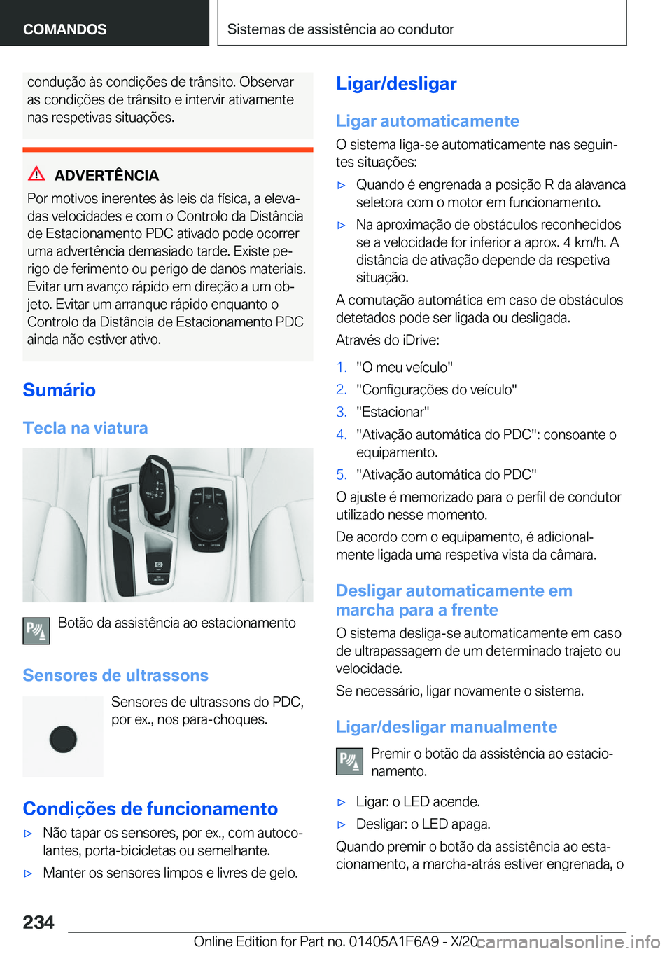 BMW X4 2021  Manual do condutor (in Portuguese) �c�o�n�d�u�