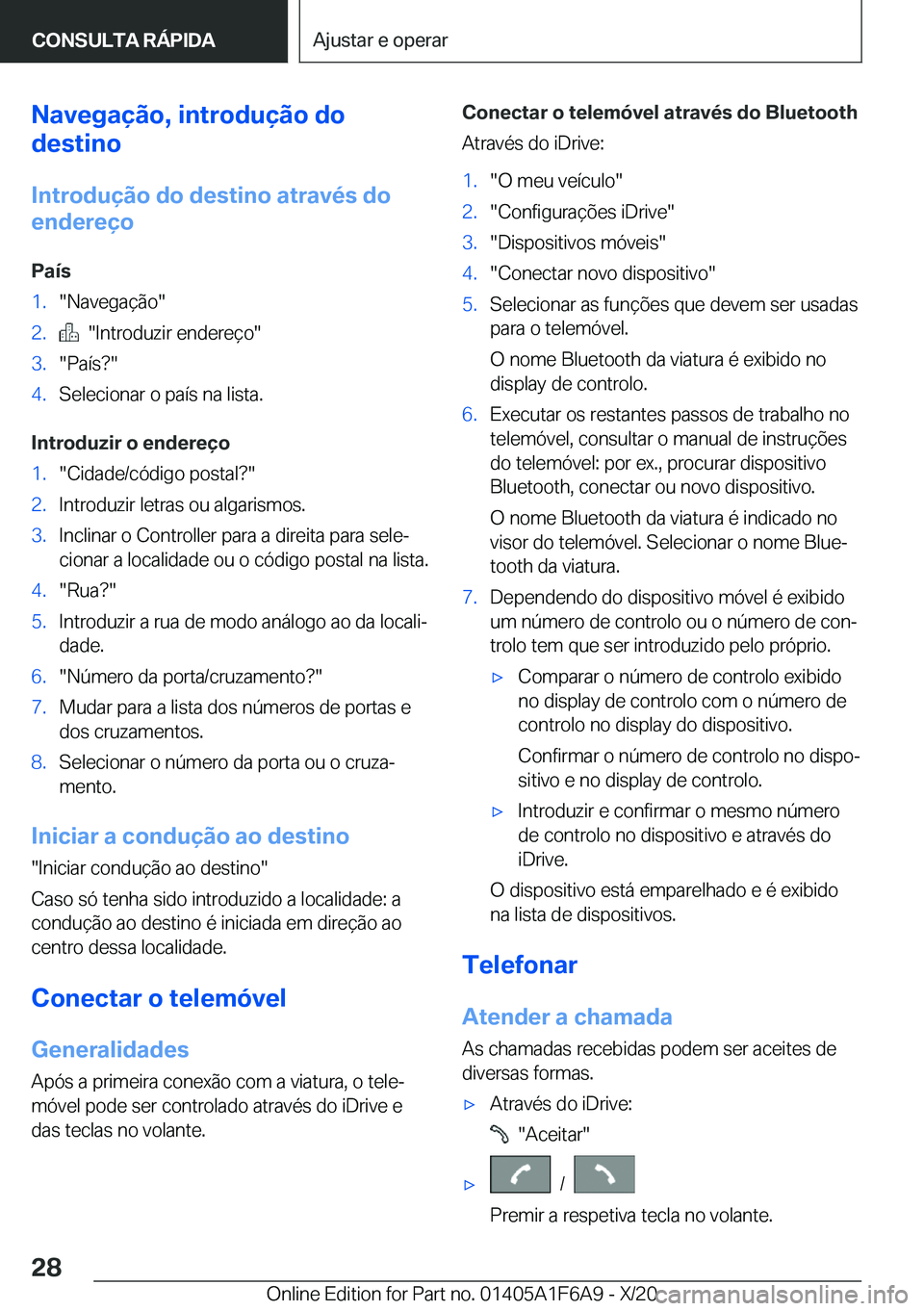 BMW X4 2021  Manual do condutor (in Portuguese) �N�a�v�e�g�a�