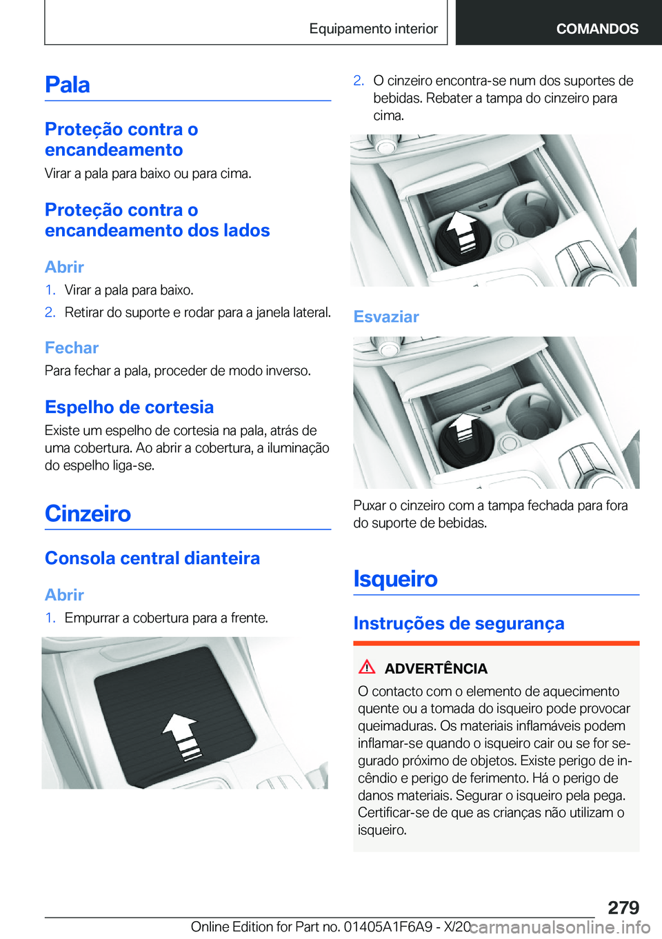 BMW X4 2021  Manual do condutor (in Portuguese) �P�a�l�a
�P�r�o�t�e�