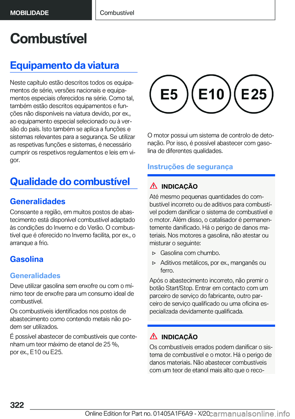 BMW X4 2021  Manual do condutor (in Portuguese) �C�o�m�b�u�s�t�