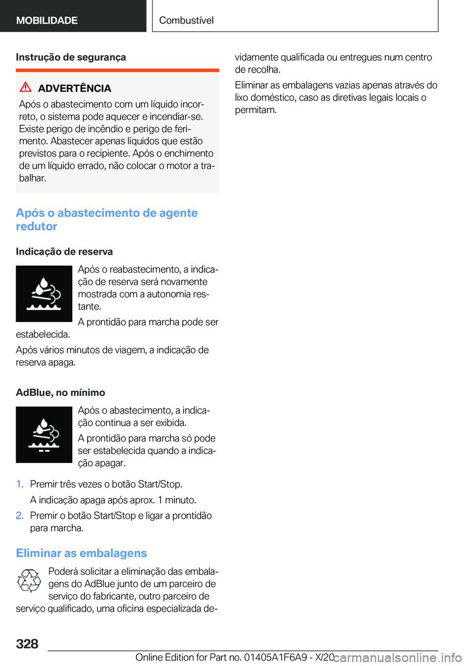 BMW X4 2021  Manual do condutor (in Portuguese) �I�n�s�t�r�u�