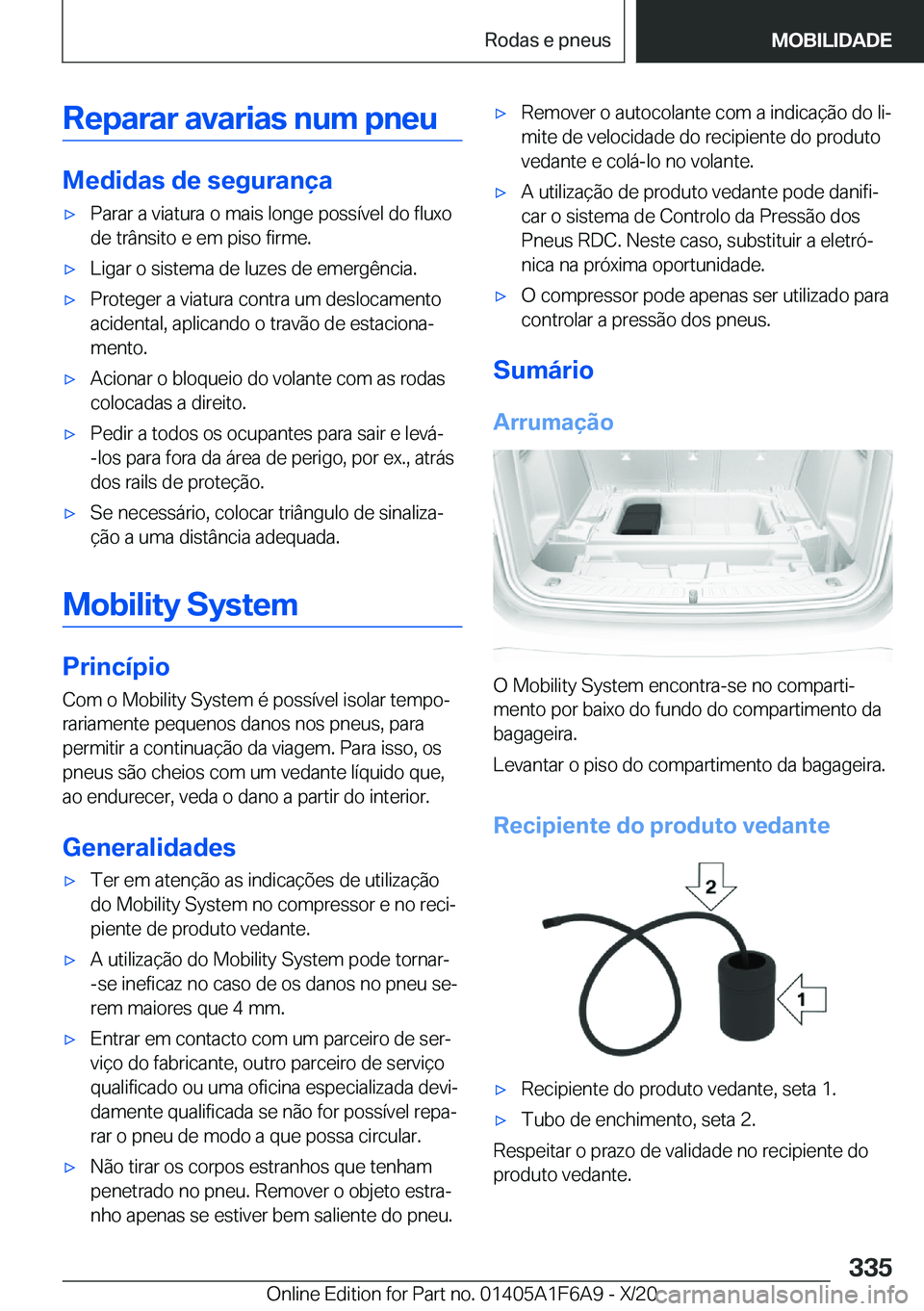 BMW X4 2021  Manual do condutor (in Portuguese) �R�e�p�a�r�a�r��a�v�a�r�i�a�s��n�u�m��p�n�e�u
�M�e�d�i�d�a�s��d�e��s�e�g�u�r�a�n�