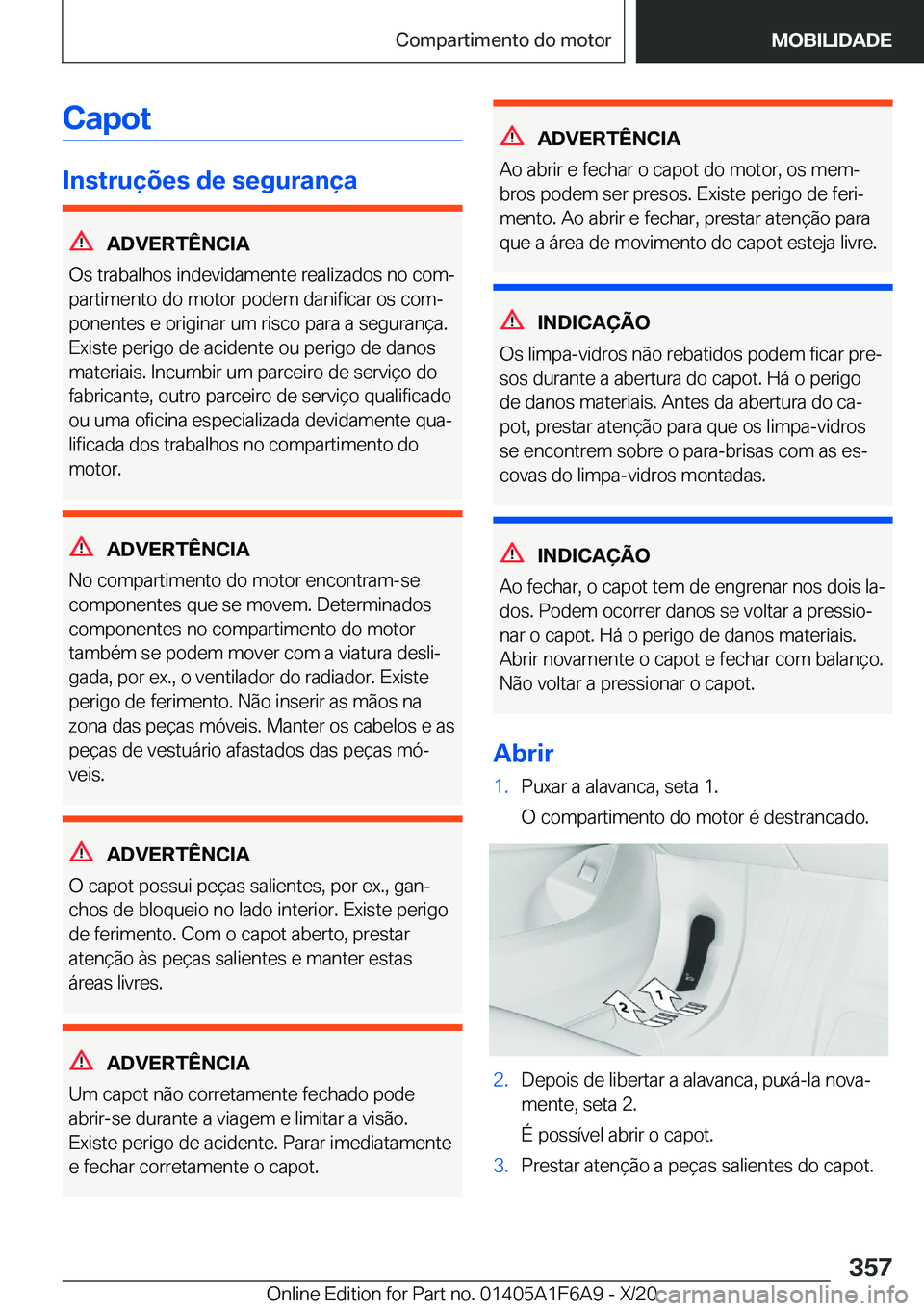 BMW X4 2021  Manual do condutor (in Portuguese) �C�a�p�o�t
�I�n�s�t�r�u�