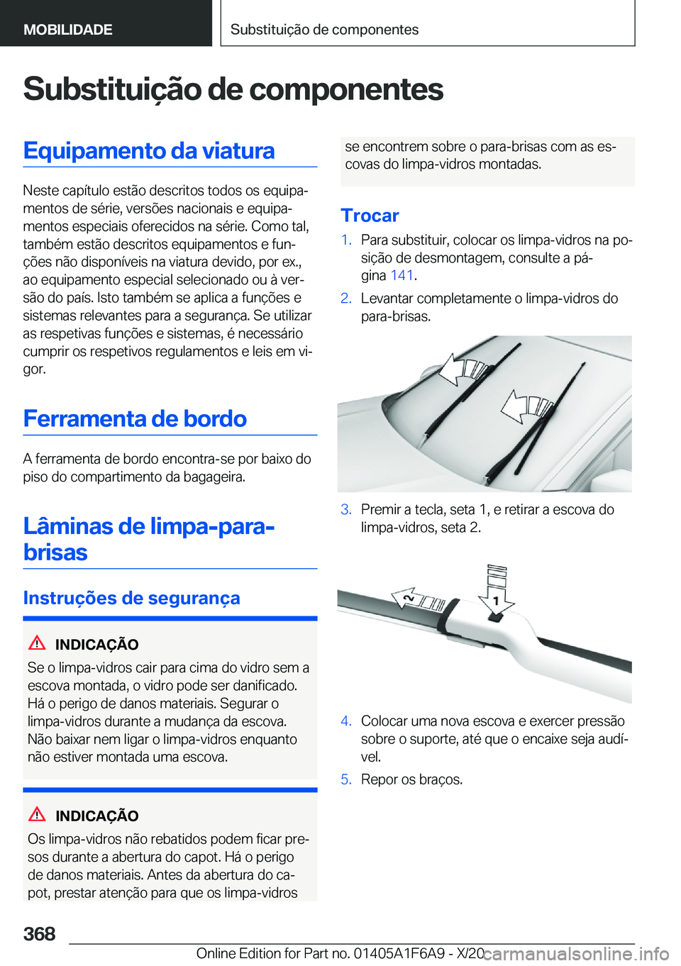 BMW X4 2021  Manual do condutor (in Portuguese) �S�u�b�s�t�i�t�u�i�
