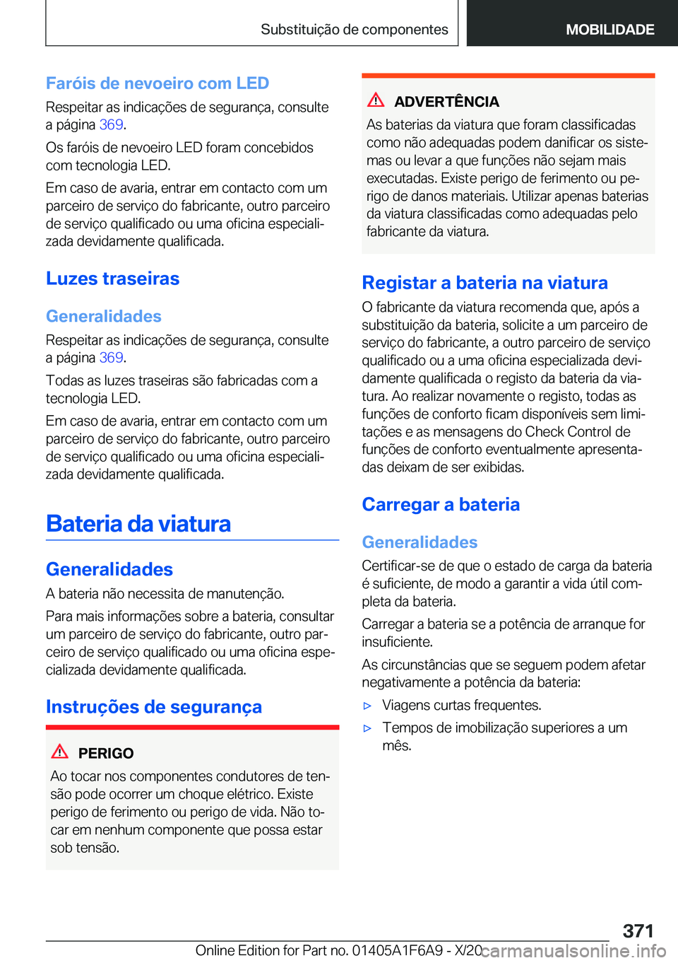 BMW X4 2021  Manual do condutor (in Portuguese) �F�a�r�