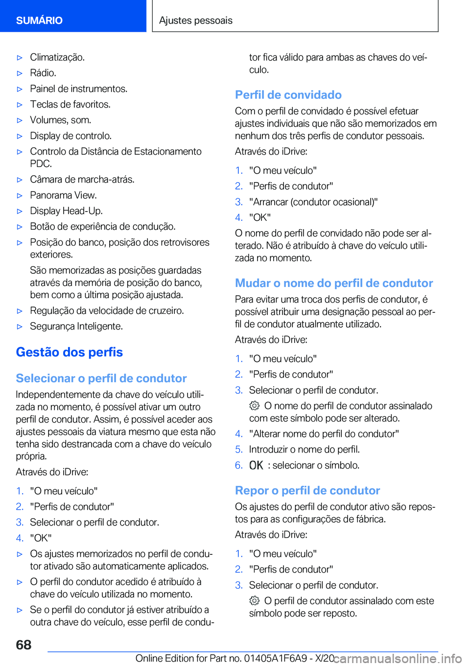 BMW X4 2021  Manual do condutor (in Portuguese) x�C�l�i�m�a�t�i�z�a�