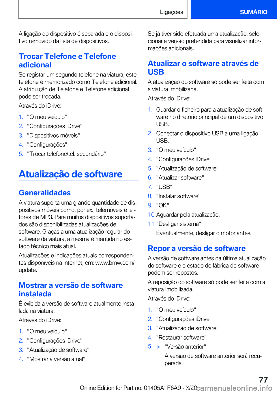 BMW X4 2021  Manual do condutor (in Portuguese) �A��l�i�g�a�