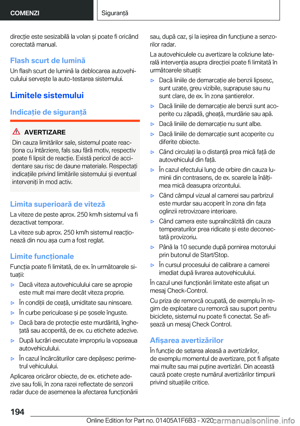 BMW X4 2021  Ghiduri De Utilizare (in Romanian) �d�i�r�e�c*�i�e��e�s�t�e��s�e�s�i�z�a�b�i�l�