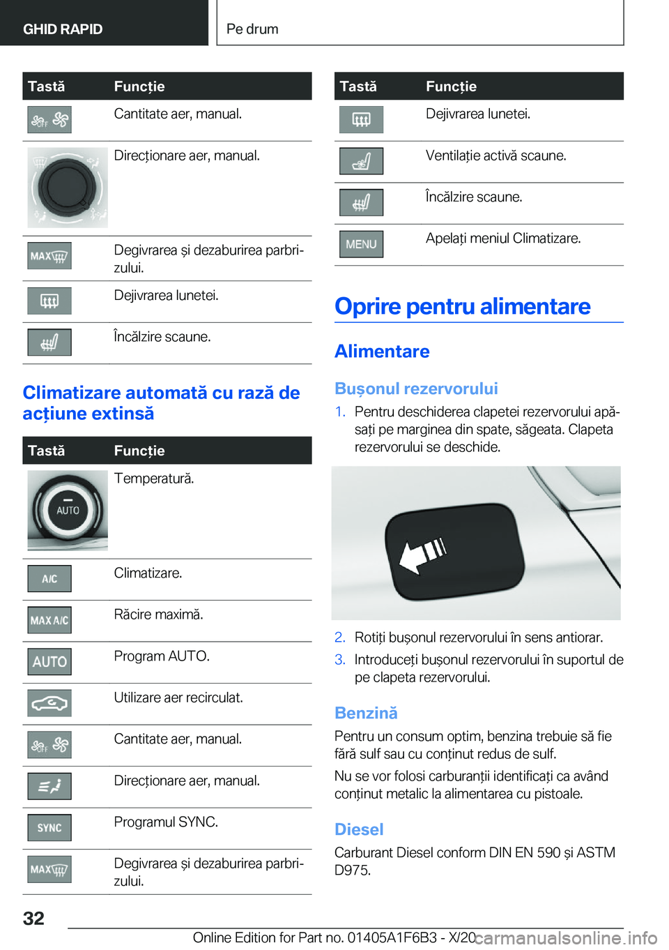 BMW X4 2021  Ghiduri De Utilizare (in Romanian) �T�a�s�t�ă�F�u�n�c�i�e�C�a�n�t�i�t�a�t�e��a�e�r�,��m�a�n�u�a�l�.�D�i�r�e�c*�i�o�n�a�r�e��a�e�r�,��m�a�n�u�a�l�.�D�e�g�i�v�r�a�r�e�a�&�i��d�e�z�a�b�u�r�i�r�e�a��p�a�r�b�r�ij
�z�u�l�u�i�.�D