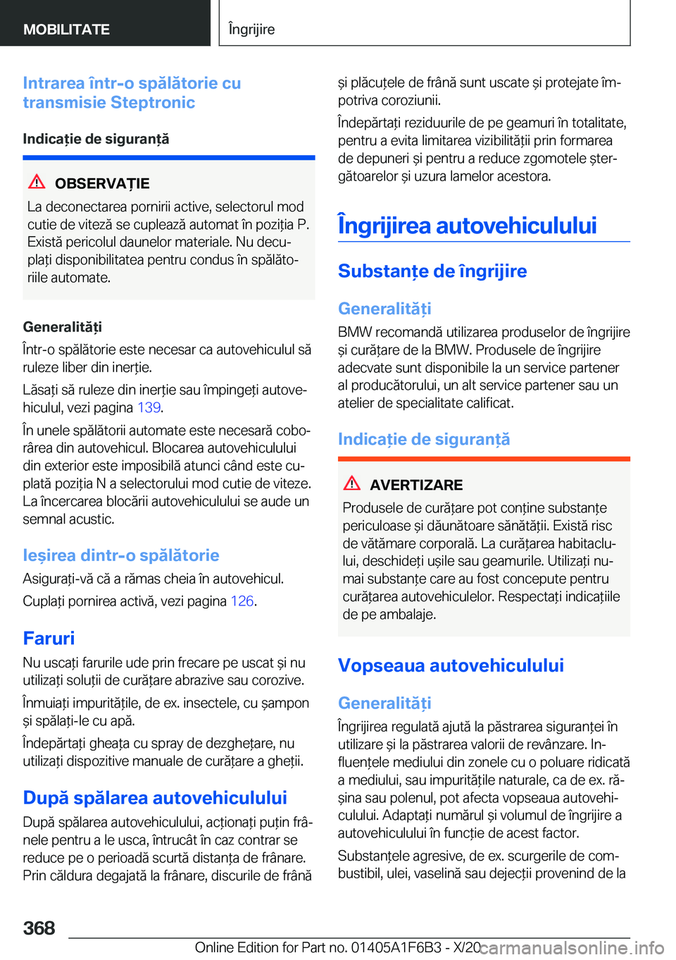 BMW X4 2021  Ghiduri De Utilizare (in Romanian) �I�n�t�r�a�r�e�a��