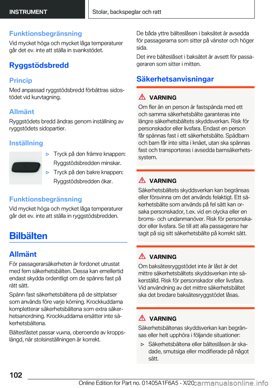 BMW X4 2021  InstruktionsbÖcker (in Swedish) �F�u�n�k�t�i�o�n�s�b�e�g�r�ä�n�s�n�i�n�g
�V�i�d��m�y�c�k�e�t��h�
