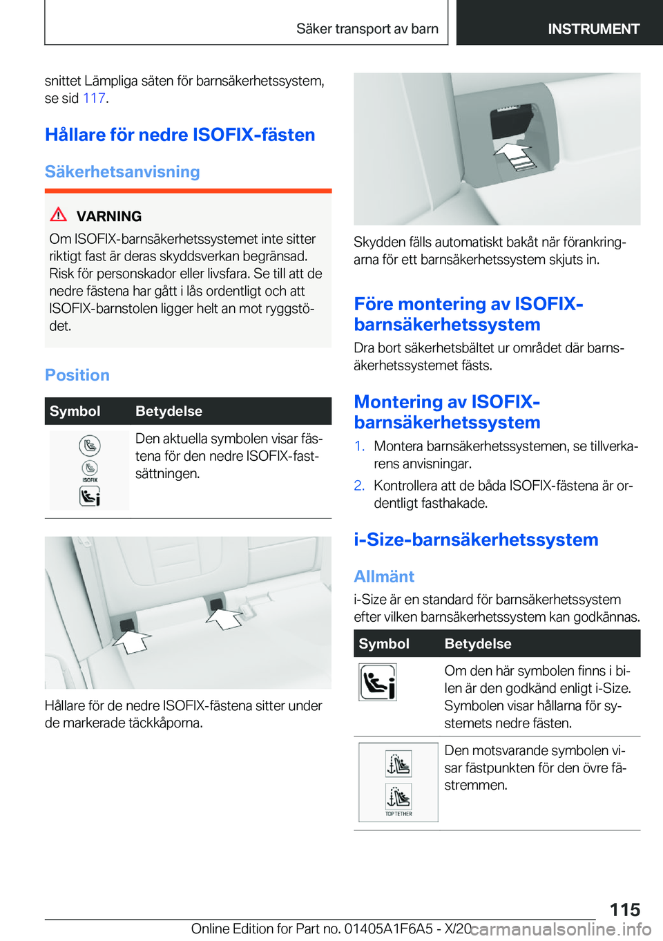 BMW X4 2021  InstruktionsbÖcker (in Swedish) �s�n�i�t�t�e�t��L�ä�m�p�l�i�g�a��s�ä�t�e�n��f�