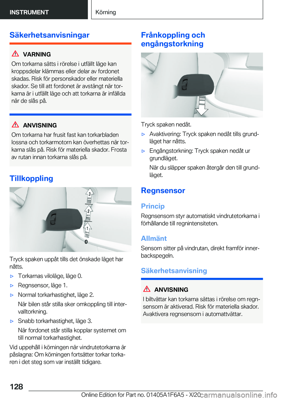 BMW X4 2021  InstruktionsbÖcker (in Swedish) �S�ä�k�e�r�h�e�t�s�a�n�v�i�s�n�i�n�g�a�r
�V�A�R�N�I�N�G
�O�m��t�o�r�k�a�r�n�a��s�ä�t�t�s��i��r�