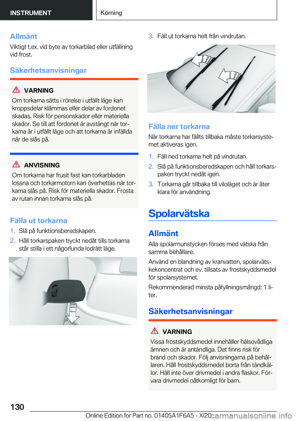 BMW X4 2021  InstruktionsbÖcker (in Swedish) �A�l�l�m�ä�n�t
�V�i�k�t�i�g�t��t�.�e�x�.��v�i�d��b�y�t�e��a�v��t�o�r�k�a�r�b�l�a�d��e�l�l�e�r��u�t�f�ä�l�l�n�i�n�g
�v�i�d��f�r�o�s�t�.
�S�ä�k�e�r�h�e�t�s�a�n�v�i�s�n�i�n�g�a�r
�V�A�R�N�I�N�