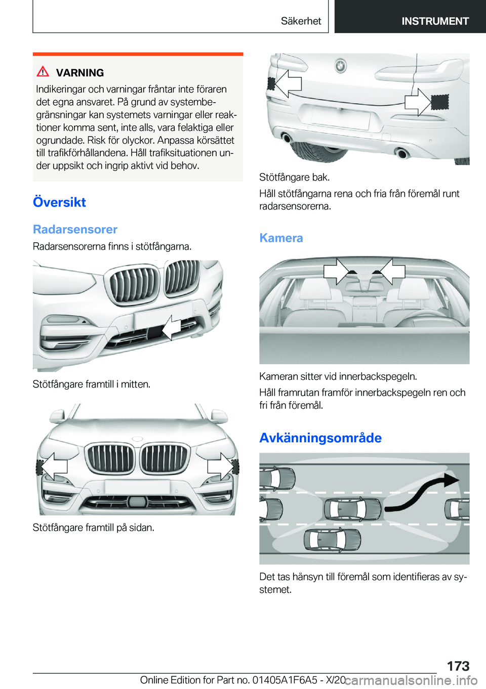 BMW X4 2021  InstruktionsbÖcker (in Swedish) �V�A�R�N�I�N�G
�I�n�d�i�k�e�r�i�n�g�a�r��o�c�h��v�a�r�n�i�n�g�a�r��f�r�å�n�t�a�r��i�n�t�e��f�