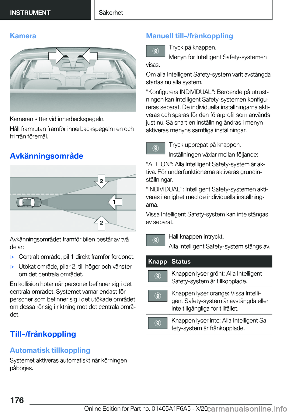 BMW X4 2021  InstruktionsbÖcker (in Swedish) �K�a�m�e�r�a
�K�a�m�e�r�a�n��s�i�t�t�e�r��v�i�d��i�n�n�e�r�b�a�c�k�s�p�e�g�e�l�n�.
�H�å�l�l��f�r�a�m�r�u�t�a�n��f�r�a�m�f�