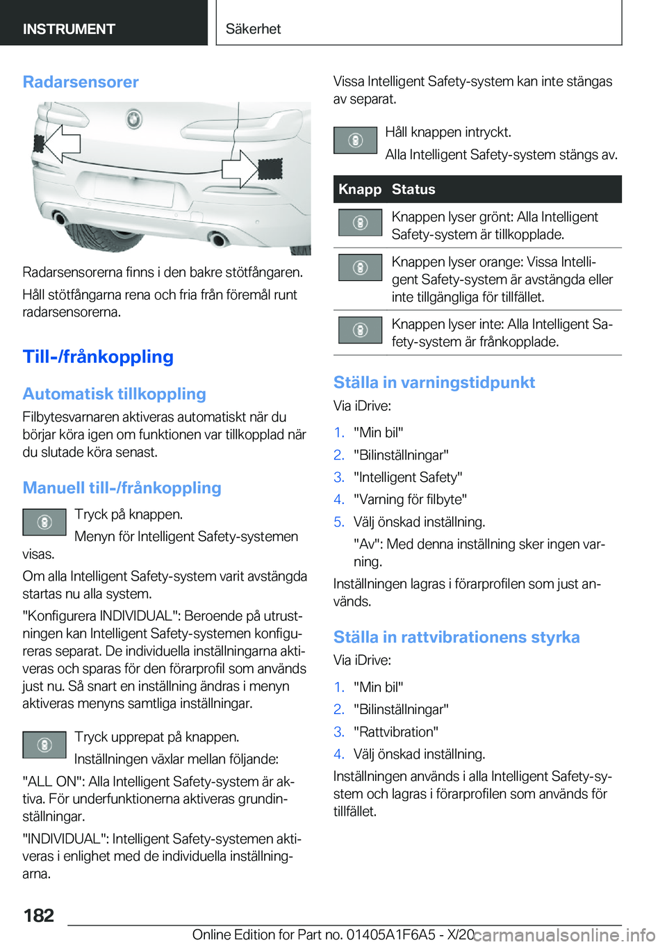 BMW X4 2021  InstruktionsbÖcker (in Swedish) �R�a�d�a�r�s�e�n�s�o�r�e�r
�R�a�d�a�r�s�e�n�s�o�r�e�r�n�a��f�i�n�n�s��i��d�e�n��b�a�k�r�e��s�t�
