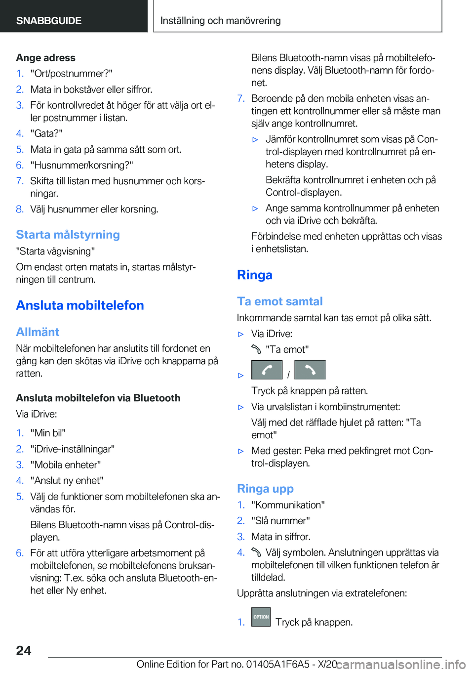 BMW X4 2021  InstruktionsbÖcker (in Swedish) �A�n�g�e��a�d�r�e�s�s�1�.��O�r�t�/�p�o�s�t�n�u�m�m�e�r� ��2�.�M�a�t�a��i�n��b�o�k�s�t�ä�v�e�r��e�l�l�e�r��s�i�f�f�r�o�r�.�3�.�F�