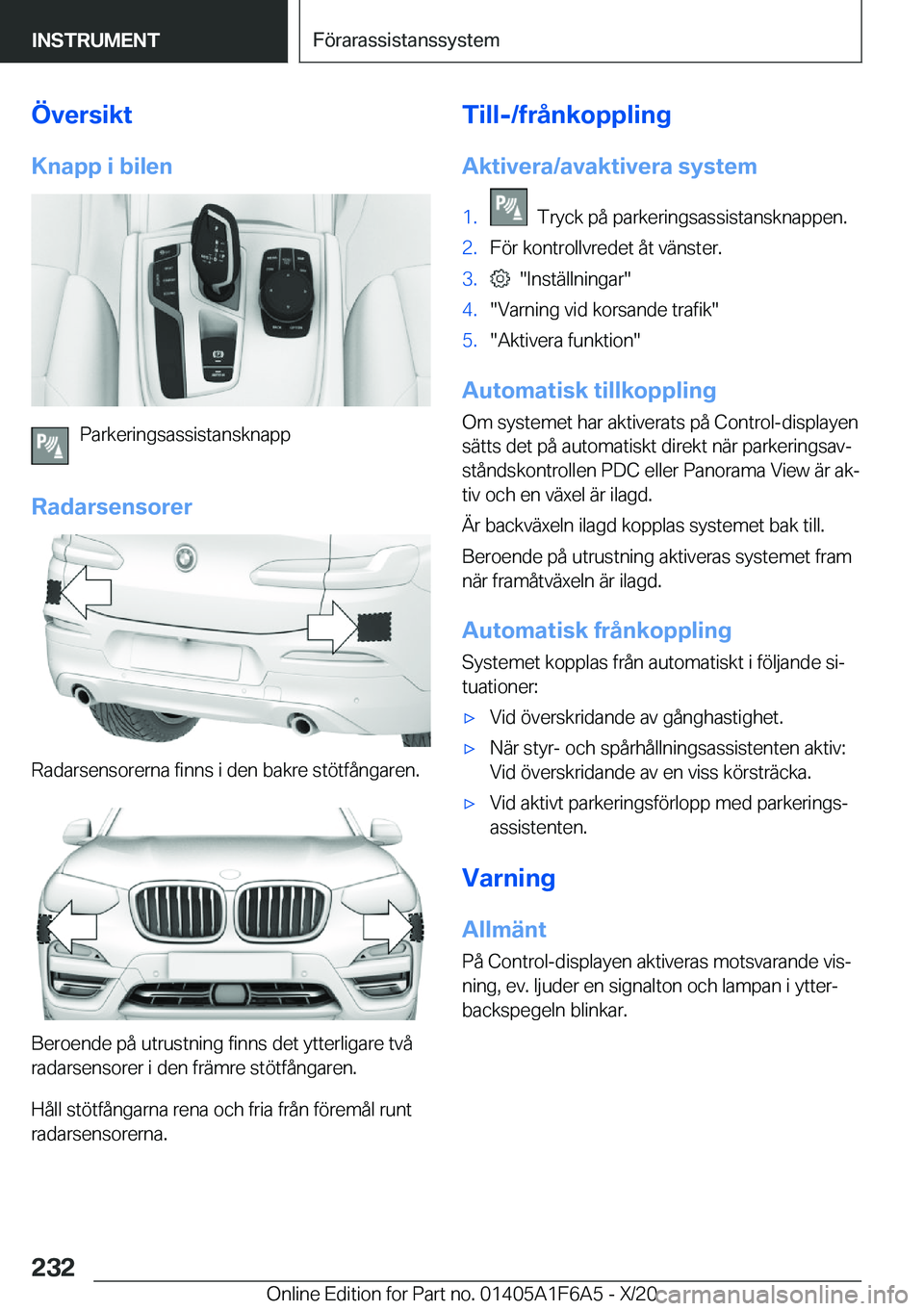 BMW X4 2021  InstruktionsbÖcker (in Swedish) �