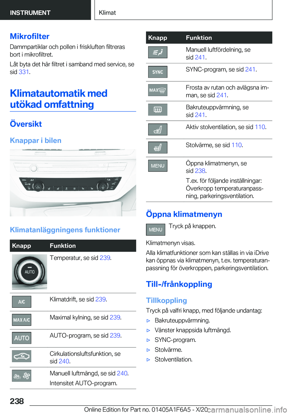 BMW X4 2021  InstruktionsbÖcker (in Swedish) �M�i�k�r�o�f�i�l�t�e�r�D�a�m�m�p�a�r�t�i�k�l�a�r��o�c�h��p�o�l�l�e�n��i��f�r�i�s�k�l�u�f�t�e�n��f�i�l�t�r�e�r�a�s
�b�o�r�t��i��m�i�k�r�o�f�i�l�t�r�e�t�.
�L�å�t��b�y�t�a��d�e�t��h�ä�r��f�i