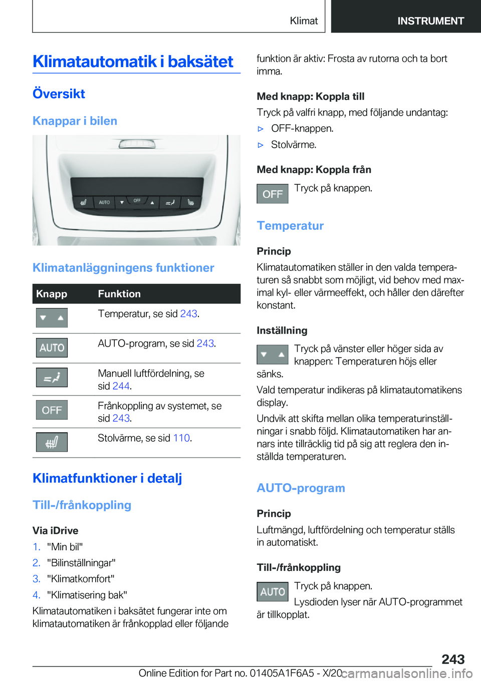 BMW X4 2021  InstruktionsbÖcker (in Swedish) �K�l�i�m�a�t�a�u�t�o�m�a�t�i�k��i��b�a�k�s�ä�t�e�t
�
