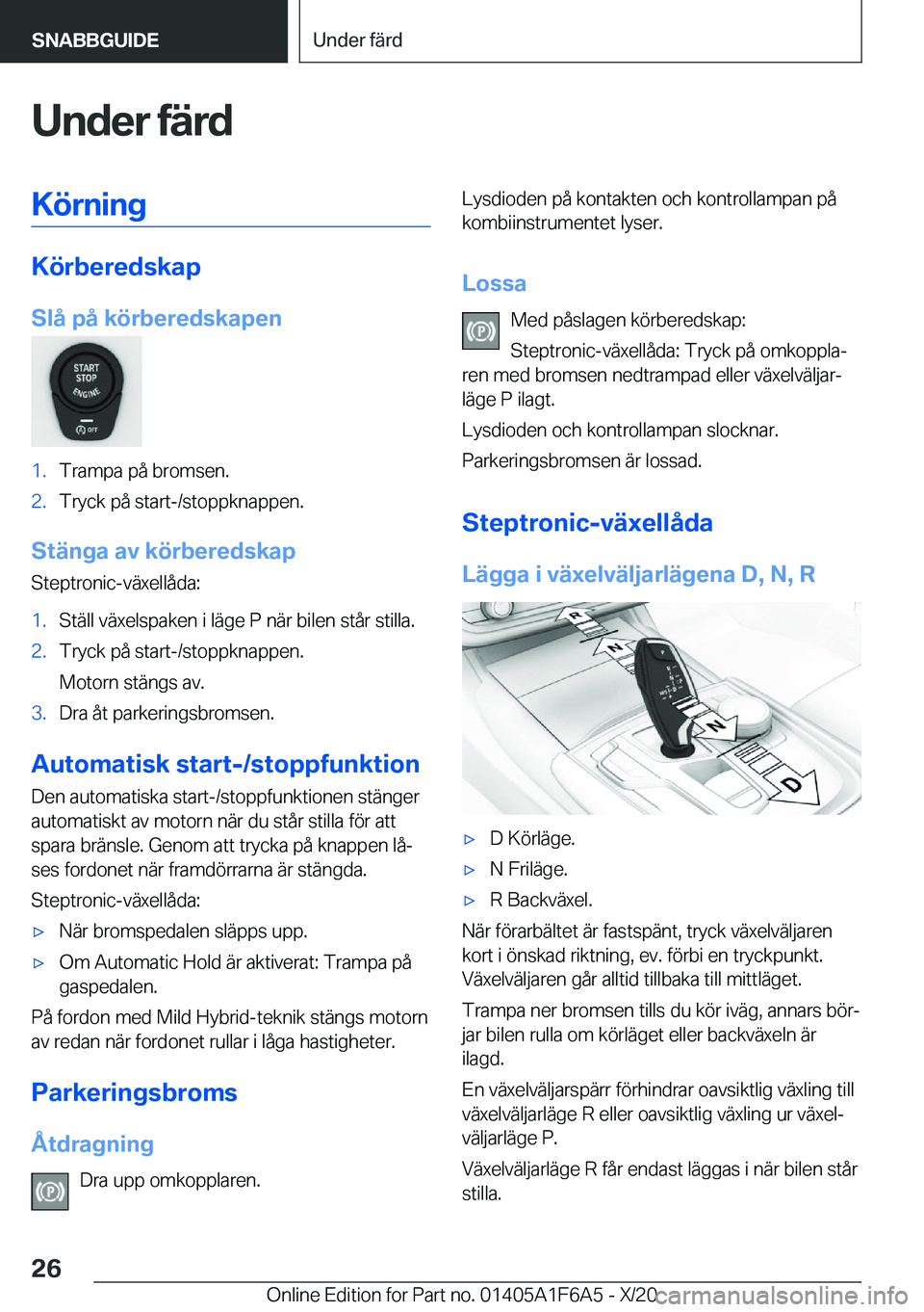 BMW X4 2021  InstruktionsbÖcker (in Swedish) �U�n�d�e�r��f�ä�r�d�K�
