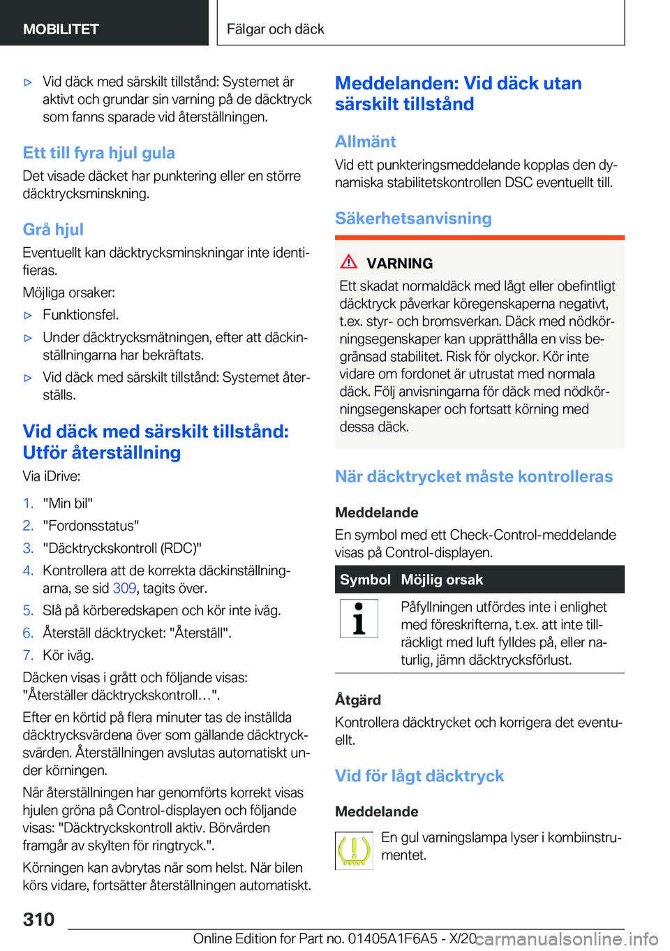 BMW X4 2021  InstruktionsbÖcker (in Swedish) x�V�i�d��d�ä�c�k��m�e�d��s�ä�r�s�k�i�l�t��t�i�l�l�s�t�å�n�d�:��S�y�s�t�e�m�e�t��ä�r
�a�k�t�i�v�t��o�c�h��g�r�u�n�d�a�r��s�i�n��v�a�r�n�i�n�g��p�å��d�e��d�ä�c�k�t�r�y�c�k
�s�o�m��f