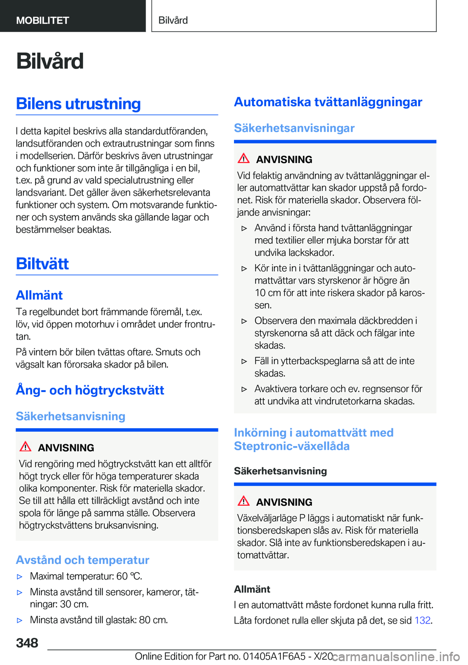 BMW X4 2021  InstruktionsbÖcker (in Swedish) �B�i�l�v�å�r�d�B�i�l�e�n�s��u�t�r�u�s�t�n�i�n�g
�I��d�e�t�t�a��k�a�p�i�t�e�l��b�e�s�k�r�i�v�s��a�l�l�a��s�t�a�n�d�a�r�d�u�t�f�