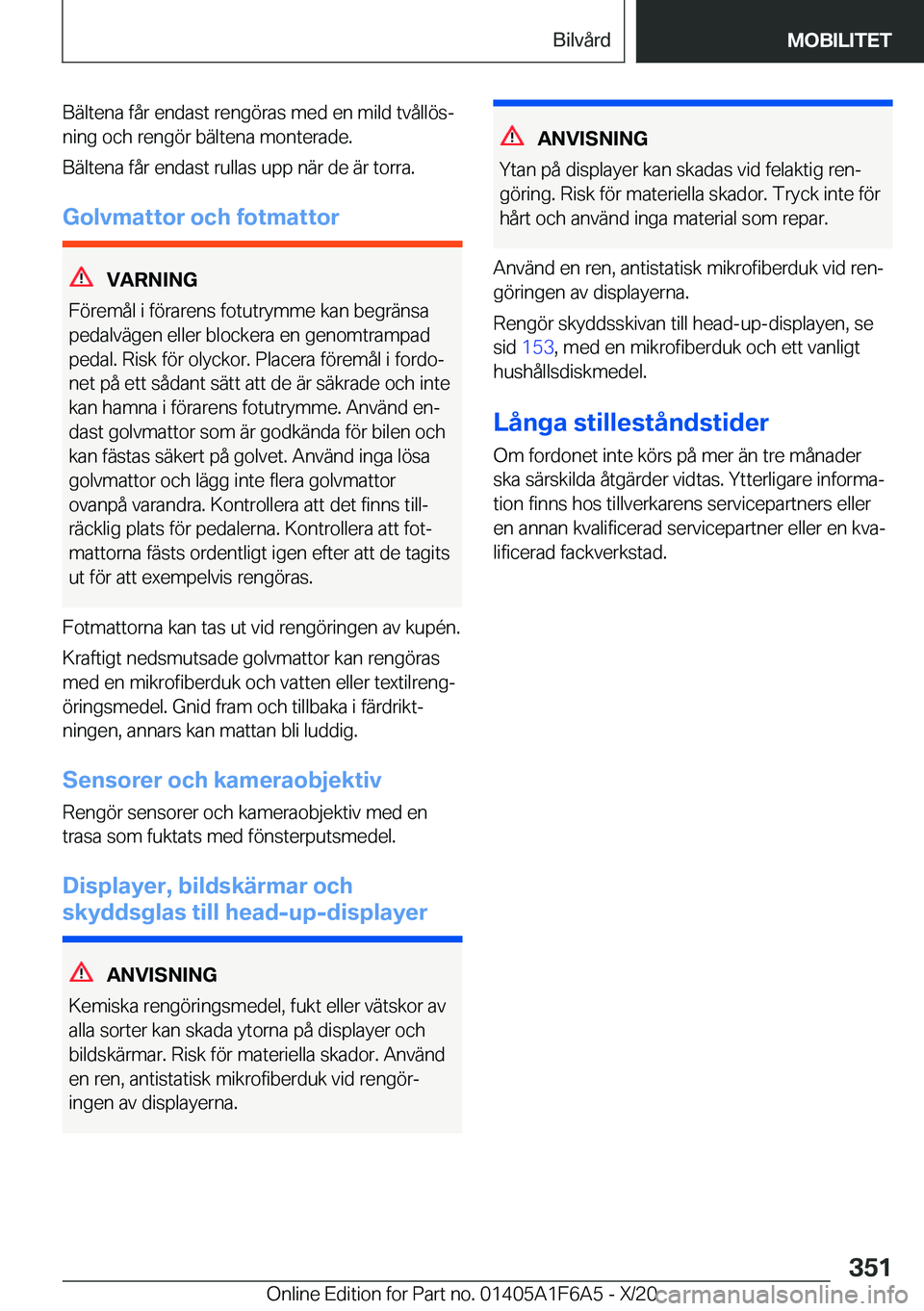 BMW X4 2021  InstruktionsbÖcker (in Swedish) �B�ä�l�t�e�n�a��f�å�r��e�n�d�a�s�t��r�e�n�g�